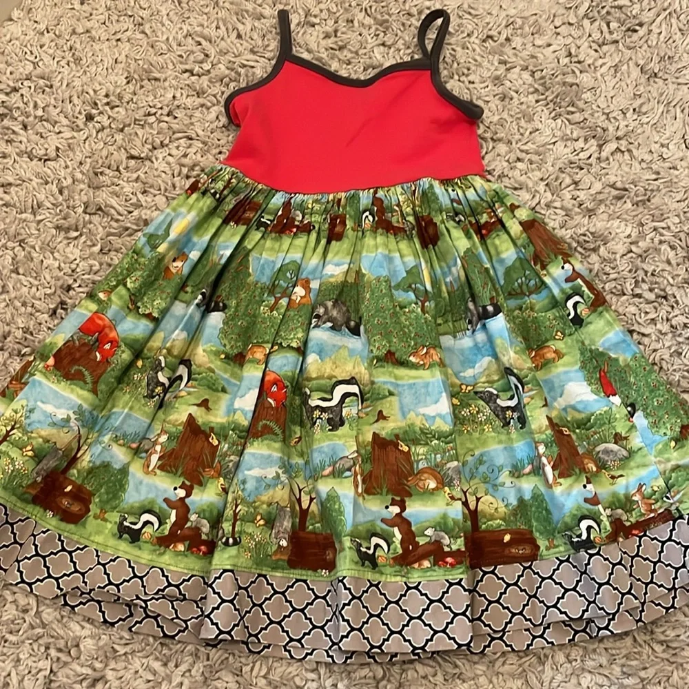 K Pea Forest Friends Dress, Size 6
